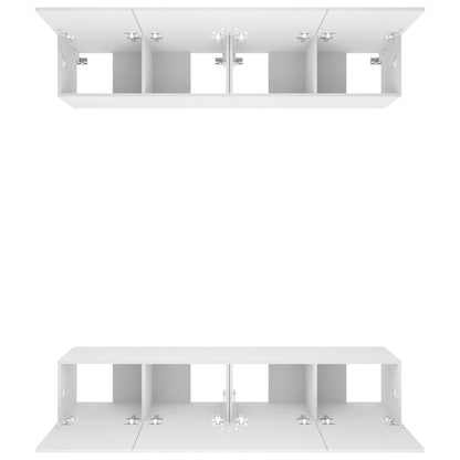 Mobili TV 4 pz Bianchi 80x30x30 cm in Legno Multistrato - homemem39