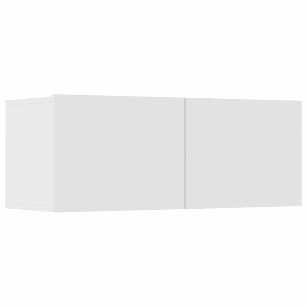 Mobili TV 4 pz Bianchi 80x30x30 cm in Legno Multistrato