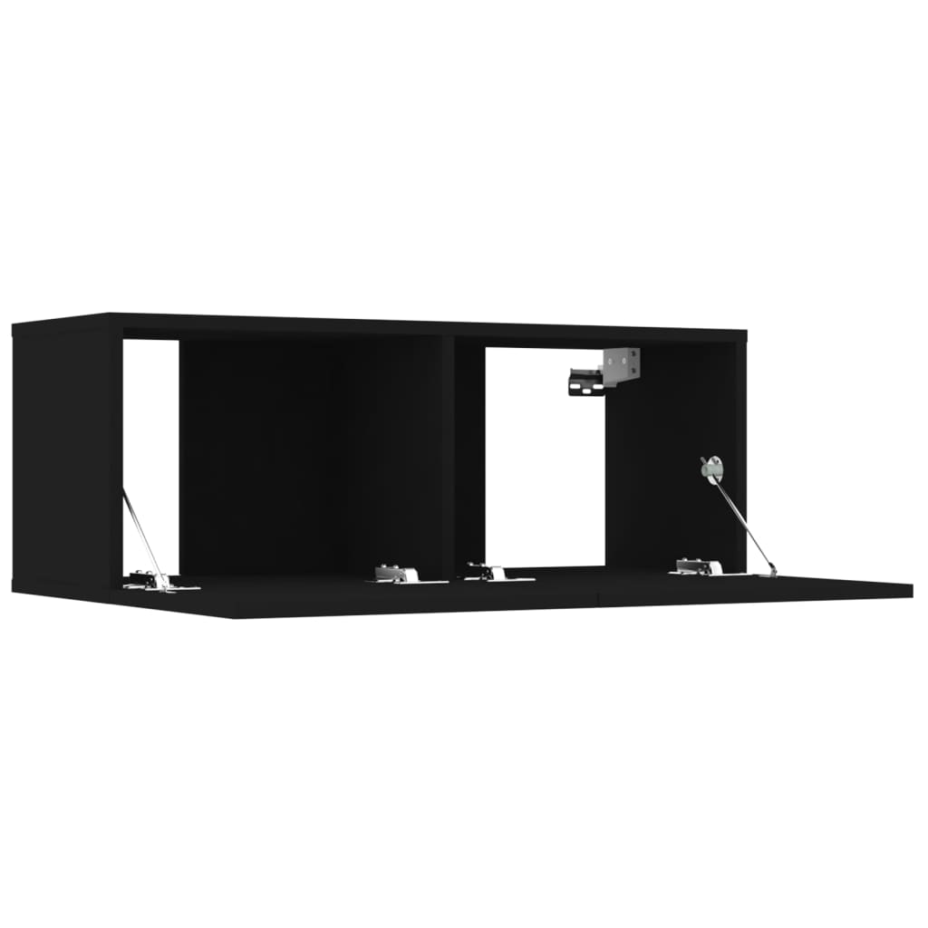 Mobili Porta TV Neri 4 pz 80x30x30 cm in Legno Multistrato