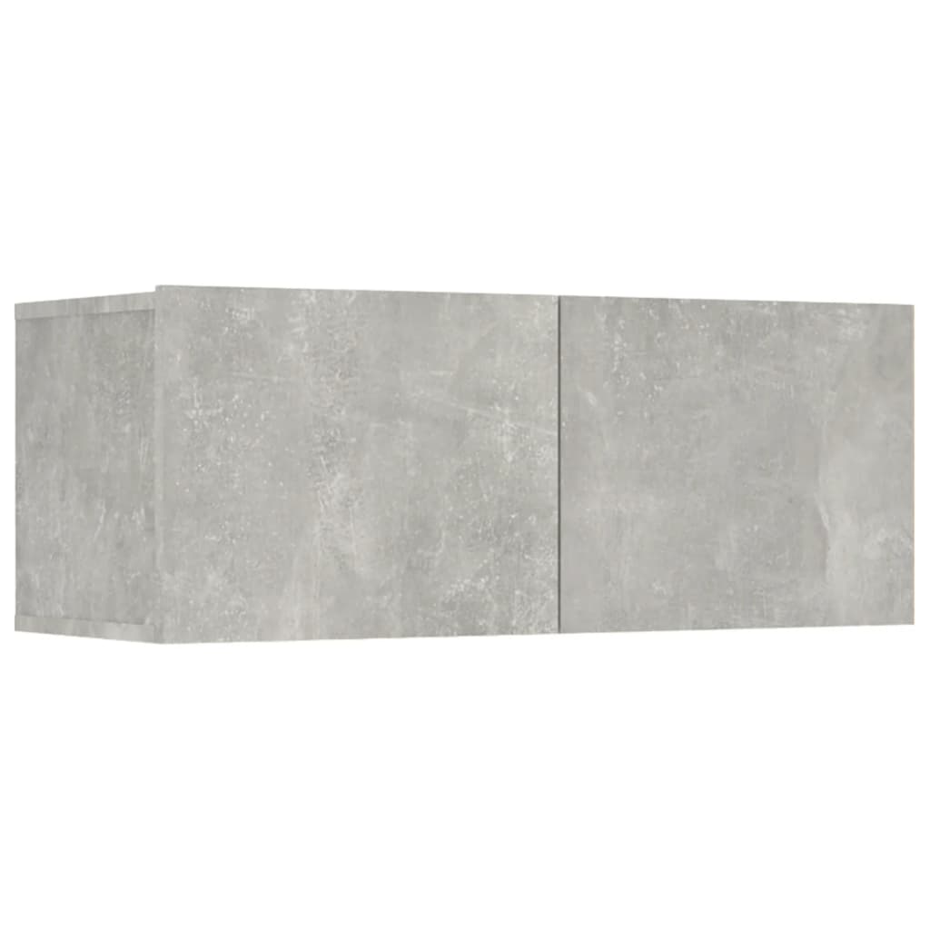 Mobili TV 4 pz Grigio Cemento 80x30x30 cm in Legno Multistrato