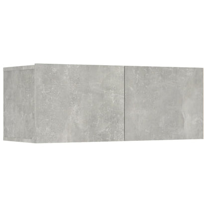 Mobili TV 4 pz Grigio Cemento 80x30x30 cm in Legno Multistrato