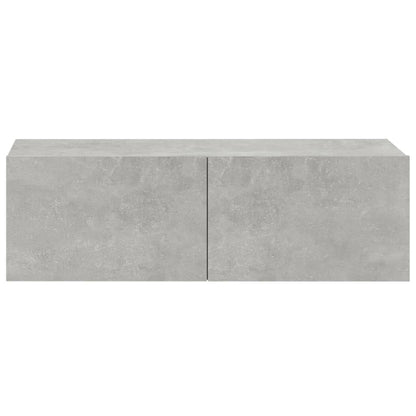 Mobili Porta TV a Parete 4 pz Grigio Cemento 100x30x30 cm - homemem39
