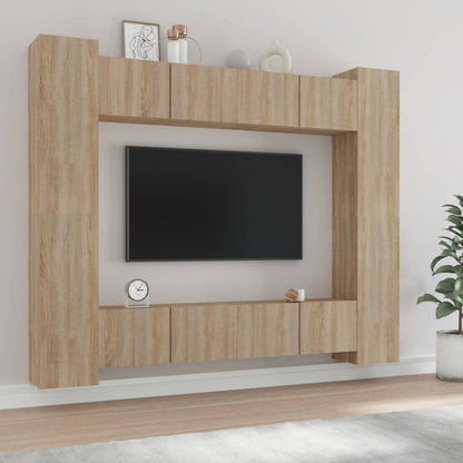 Set Mobili Porta TV 8pz Rovere Sonoma in Legno Multistrato - homemem39