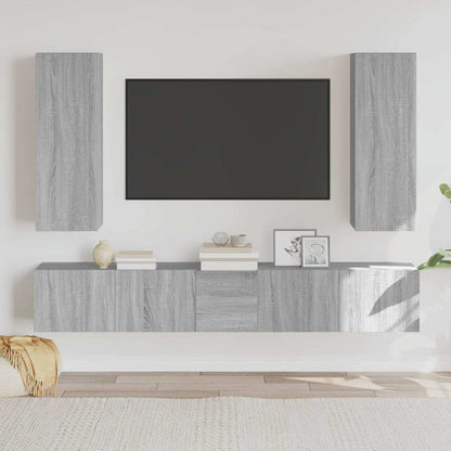 Set di Mobili Porta TV 5 pz Grigio Sonoma in Legno Multistrato | homemem39
