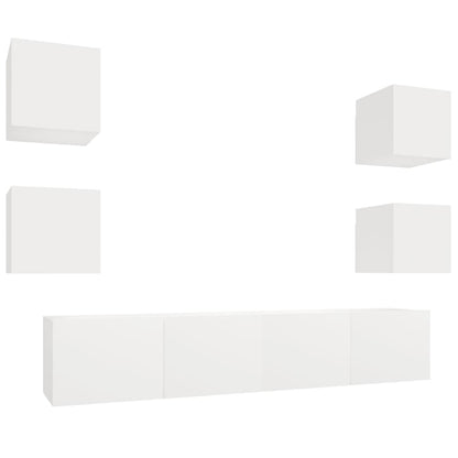 Set di Mobili Porta TV 6 pz Bianco in Legno Multistrato | homemem39