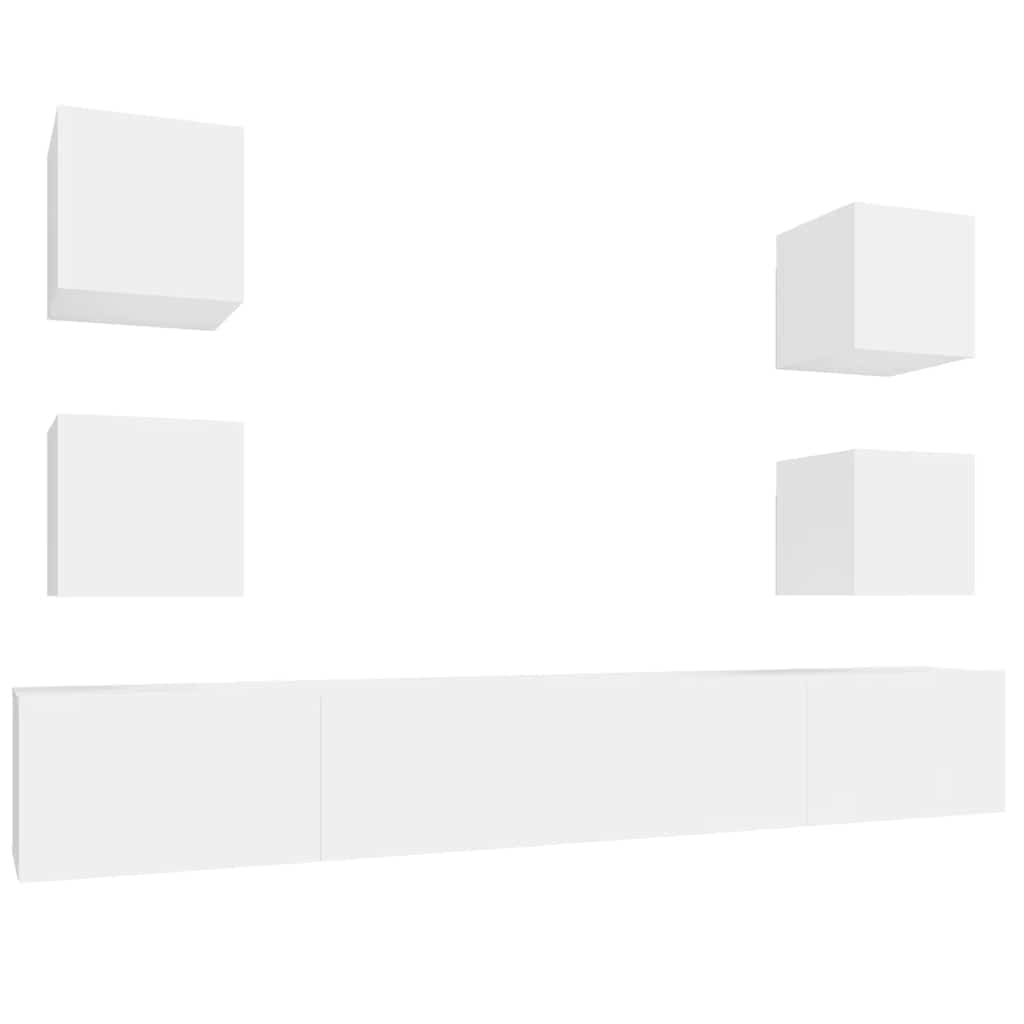 Set di Mobili Porta TV 6 pz Bianco in Legno Multistrato | homemem39