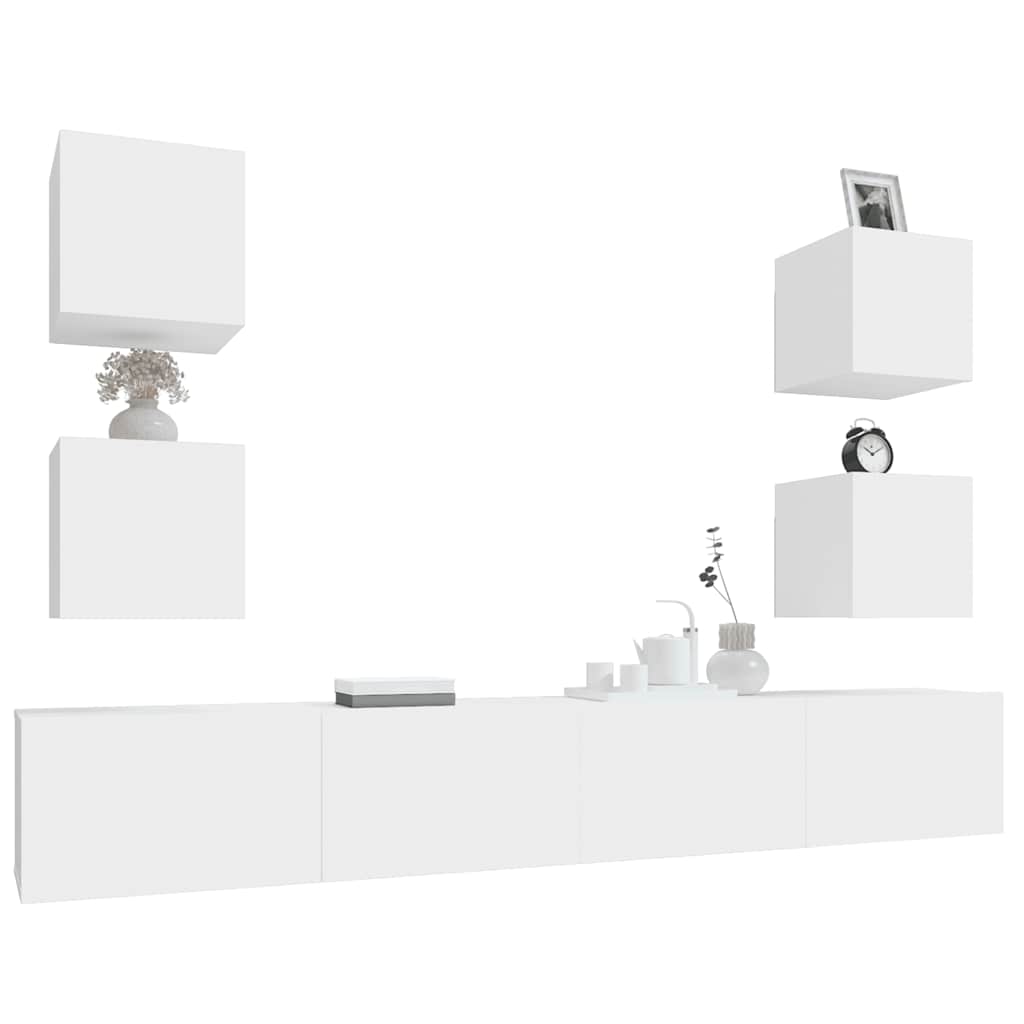 Set di Mobili Porta TV 6 pz Bianco in Legno Multistrato | homemem39
