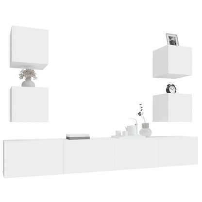 Set di Mobili Porta TV 6 pz Bianco in Legno Multistrato | homemem39