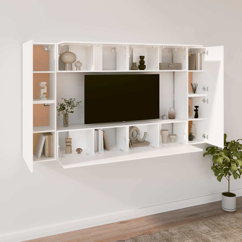 Set Mobili Porta TV 8pz in legno multistrato