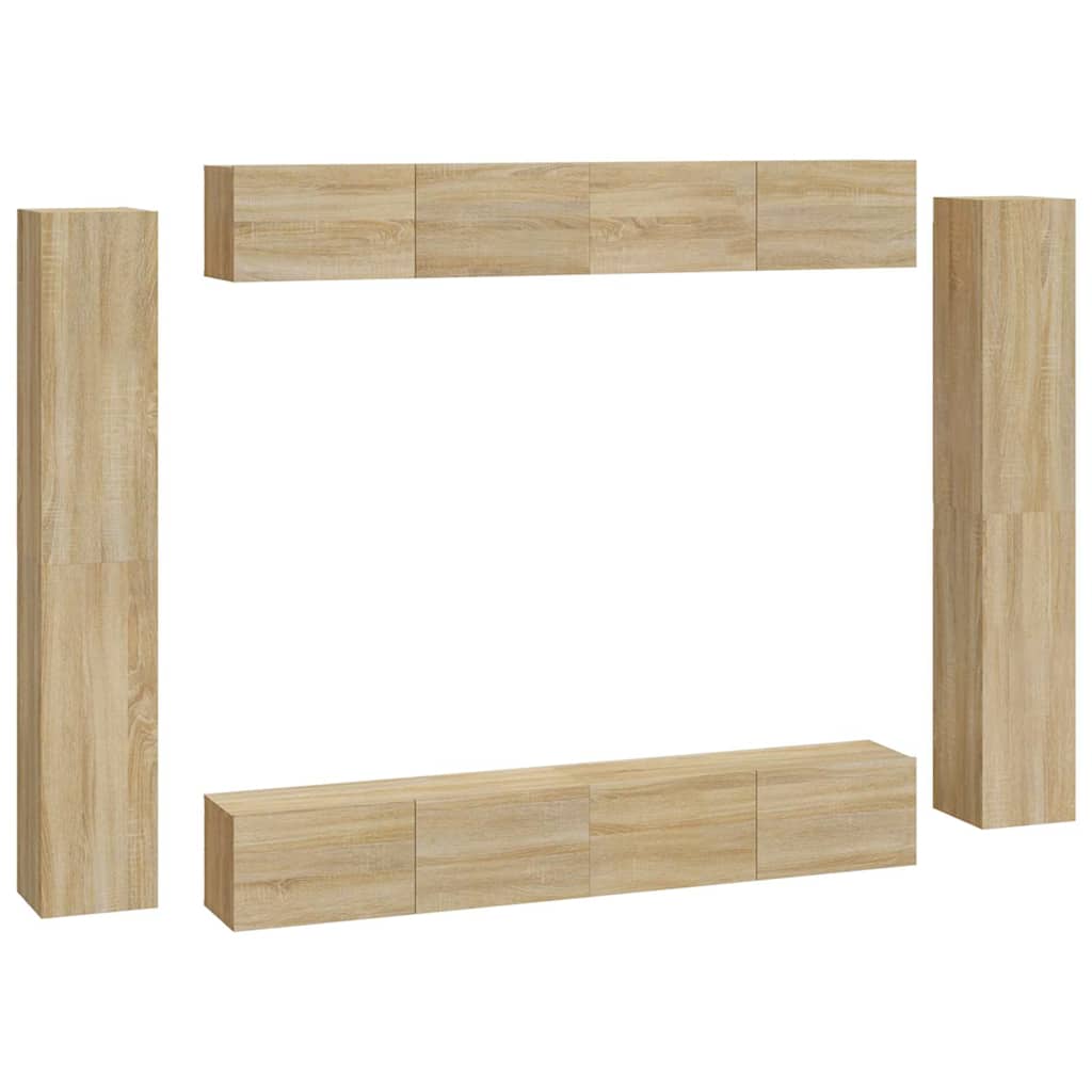 Set Mobili Porta TV 8pz in legno multistrato