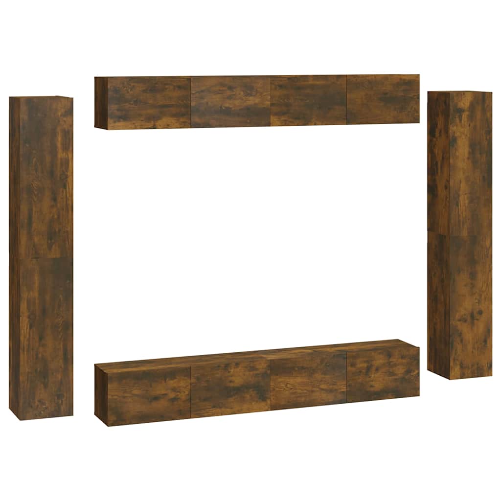 Set Mobili Porta TV 8pz in legno multistrato