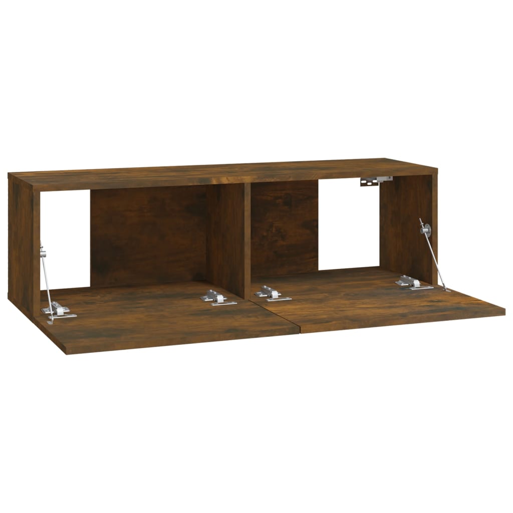 Set Mobili Porta TV 8pz Rovere Fumo in Legno Multistrato | homemem39
