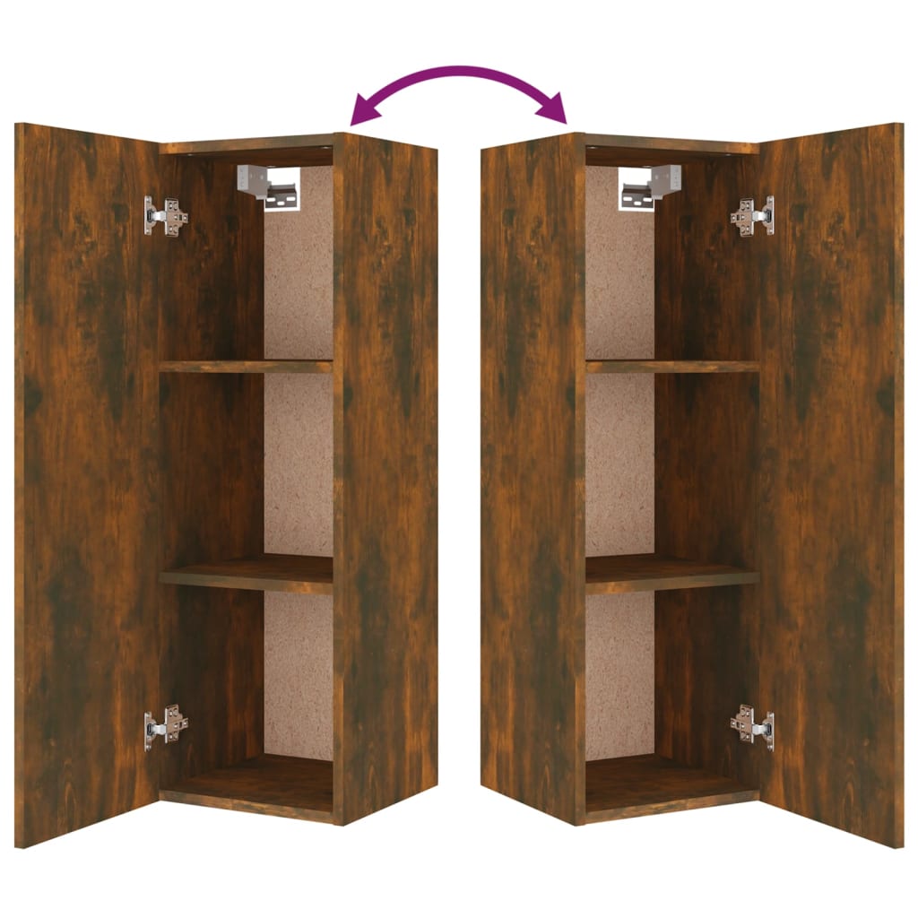 Set Mobili Porta TV 8pz Rovere Fumo in Legno Multistrato | homemem39