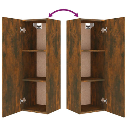 Set Mobili Porta TV 8pz Rovere Fumo in Legno Multistrato | homemem39