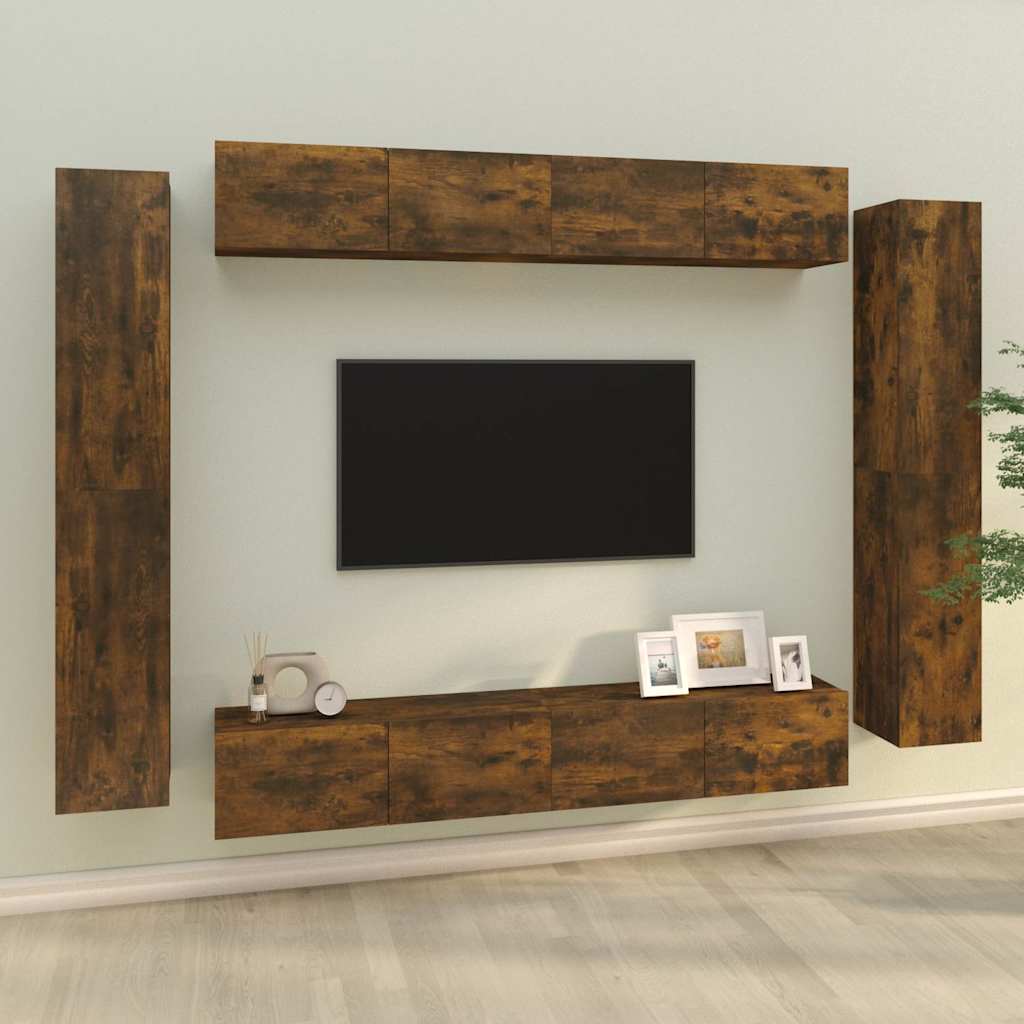 Set Mobili Porta TV 8pz in legno multistrato