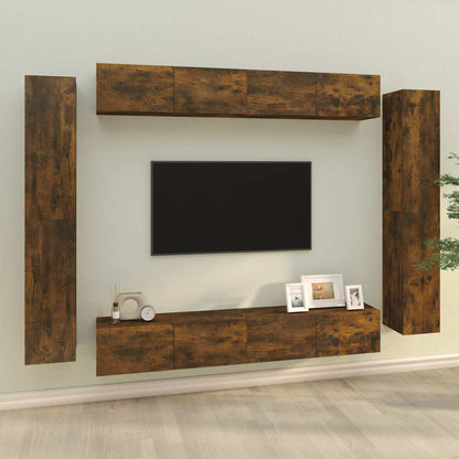 Set Mobili Porta TV 8pz in legno multistrato