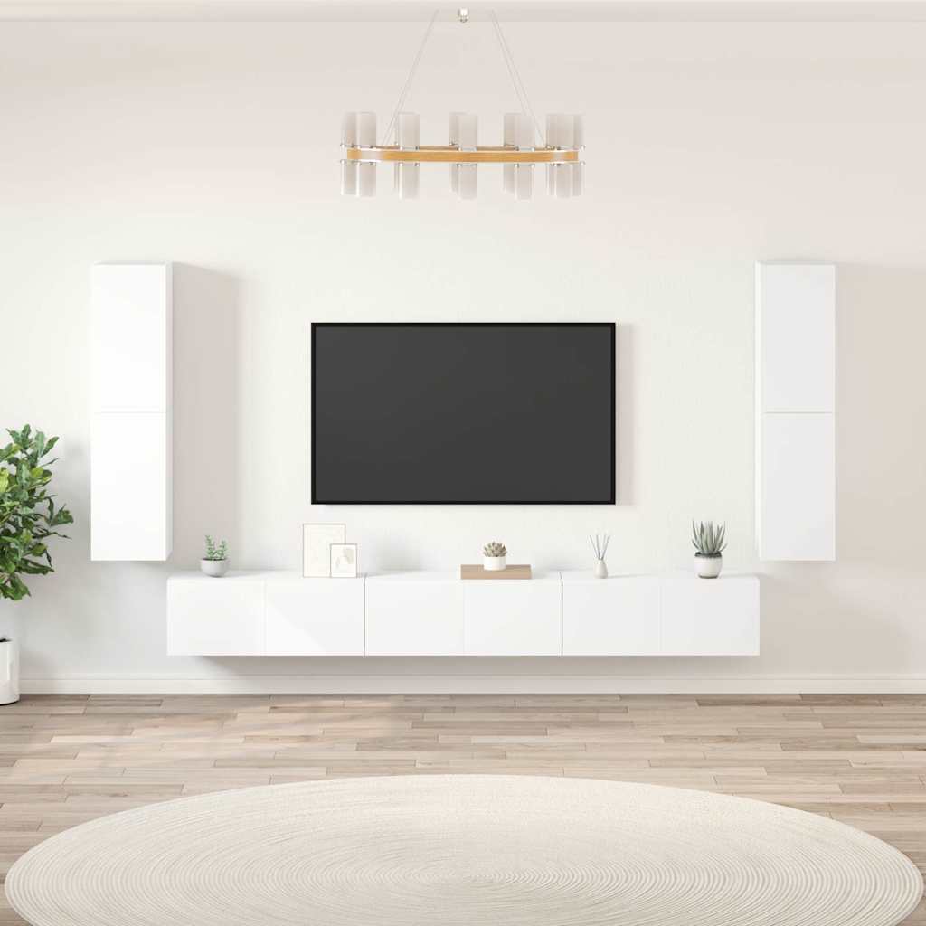 Set di Mobili Porta TV 7 pz in legno multistrato