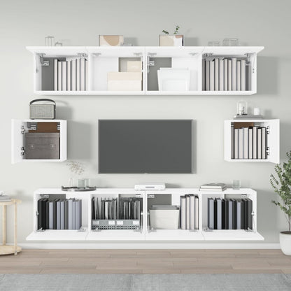 Set di Mobili Porta TV 6 pz Bianco in Legno Multistrato | homemem39