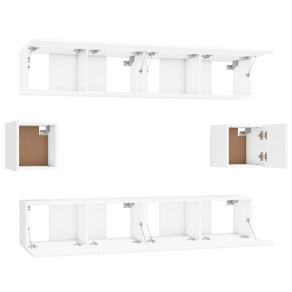 Set di Mobili Porta TV 6 pz Bianco in Legno Multistrato | homemem39