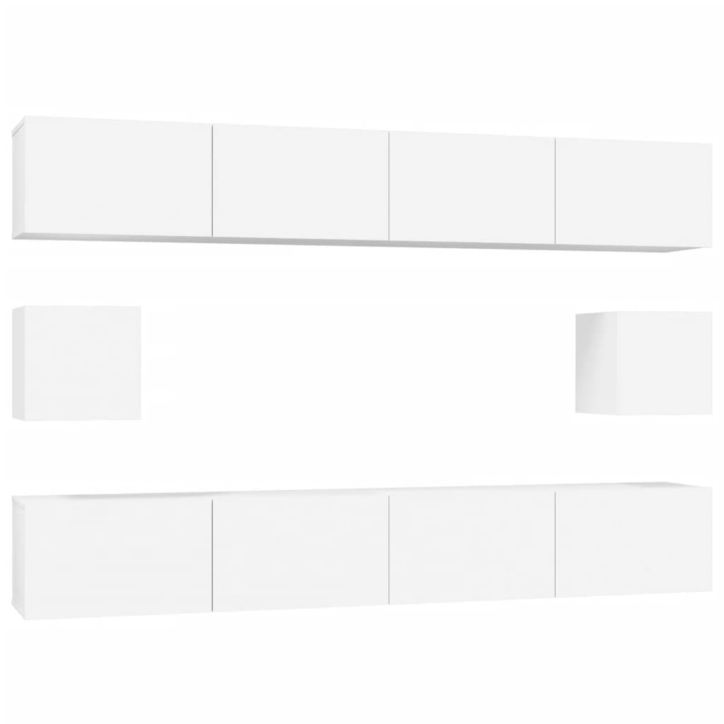 Set di Mobili Porta TV 6 pz Bianco in Legno Multistrato | homemem39