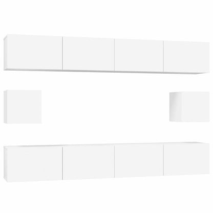 Set di Mobili Porta TV 6 pz Bianco in Legno Multistrato