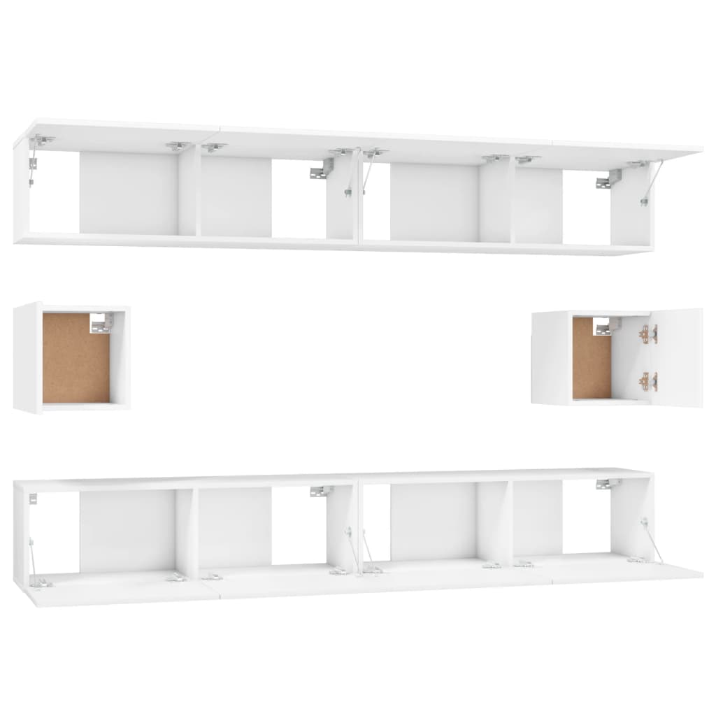 Set di Mobili Porta TV 6 pz Bianco in Legno Multistrato - homemem39