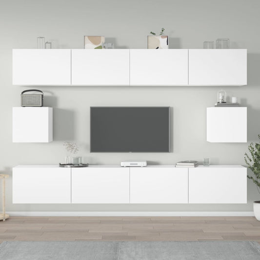 Set di Mobili Porta TV 6 pz Bianco in Legno Multistrato | homemem39