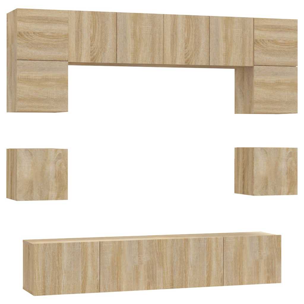 Set Mobili Porta TV 8pz in legno multistrato