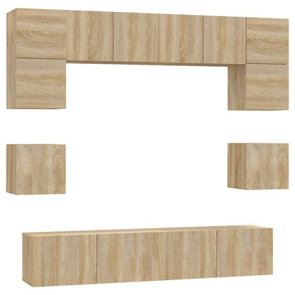 Set Mobili Porta TV 8pz in legno multistrato