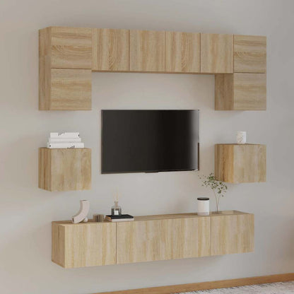 Set Mobili Porta TV 8pz in legno multistrato