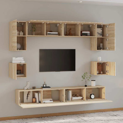 Set Mobili Porta TV 8pz in legno multistrato