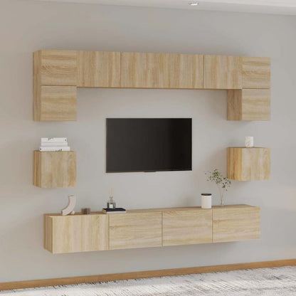Set Mobili Porta TV 8pz in legno multistrato