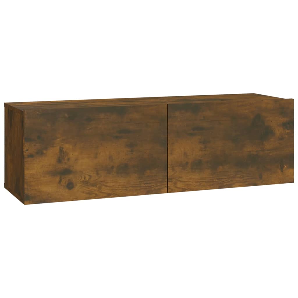 Set Mobili Porta TV 8pz Rovere Fumo in Legno Multistrato | homemem39