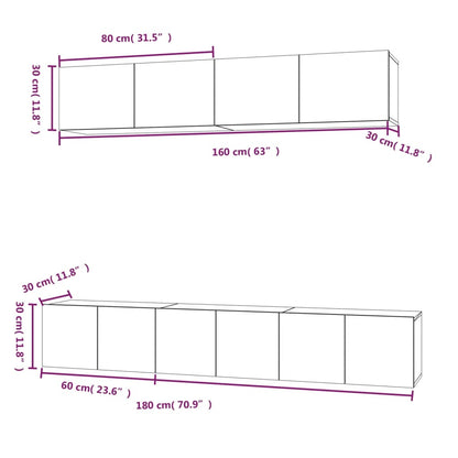 Set di Mobili Porta TV 5 pz Nero in Legno Multistrato