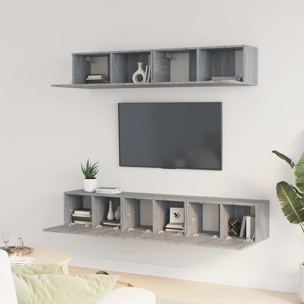 Set di Mobili Porta TV 5 pz in legno multistrato