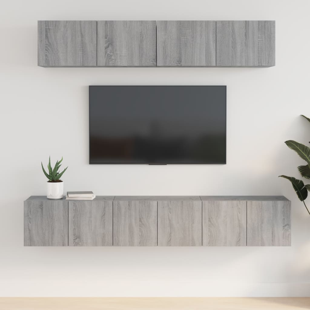 Set di Mobili Porta TV 5 pz Grigio Sonoma in Legno Multistrato - homemem39