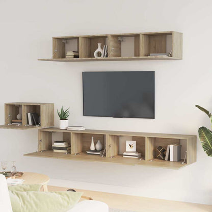 Set di Mobili Porta TV 5 pz in legno multistrato