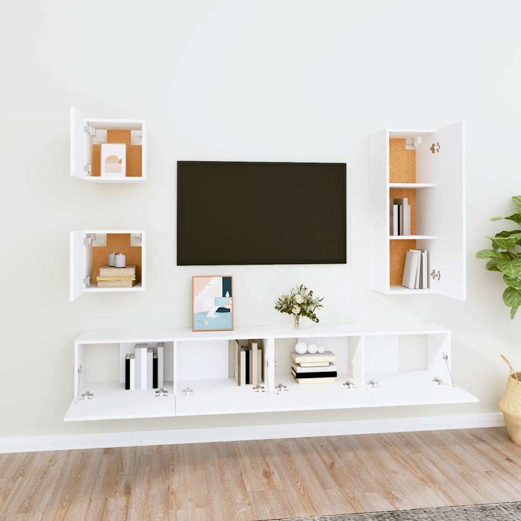 Set di Mobili Porta TV 5 pz in legno multistrato