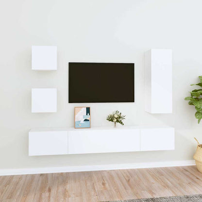 Set di Mobili Porta TV 5 pz in legno multistrato