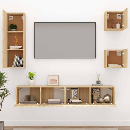 Set di Mobili Porta TV 5 pz in legno multistrato