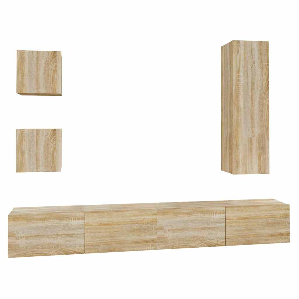 Set di Mobili Porta TV 5 pz in legno multistrato