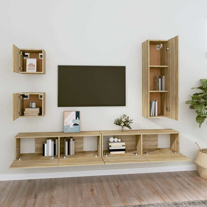 Set di Mobili Porta TV 5 pz in legno multistrato