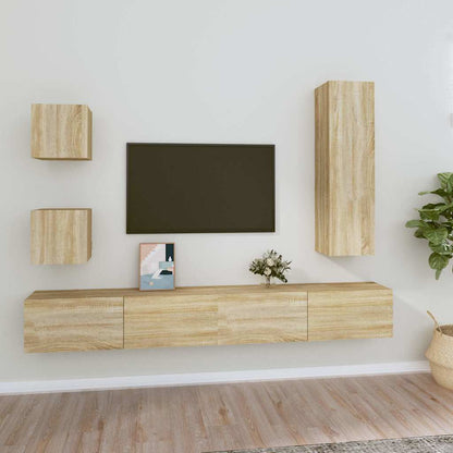 Set di Mobili Porta TV 5 pz in legno multistrato