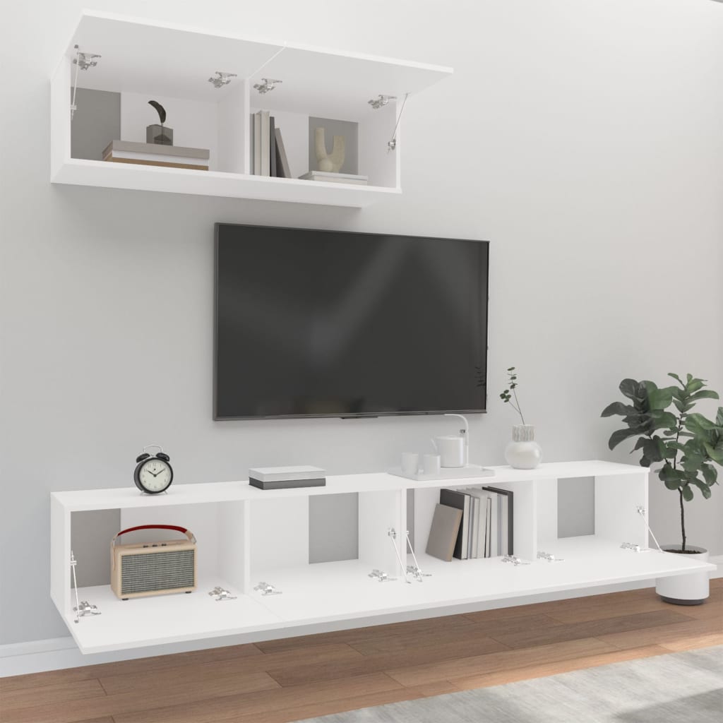 Set Mobili Porta TV 3 pz Bianco in Legno Multistrato - homemem39
