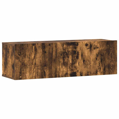 Set Mobili Porta TV 3 pz Rovere Fumo in Legno Multistrato