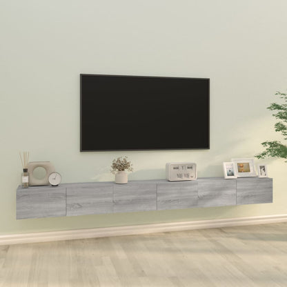 Set Mobili Porta TV 3 pz Grigio Sonoma in Legno Multistrato
