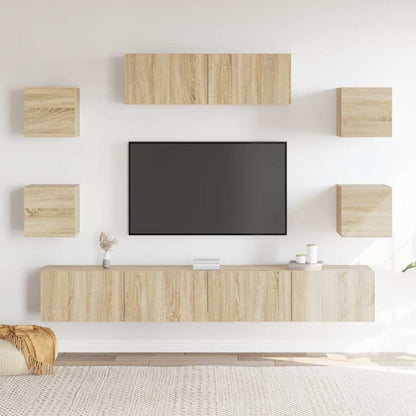 Set di Mobili Porta TV 7 pz Rovere Sonoma in Legno Multistrato