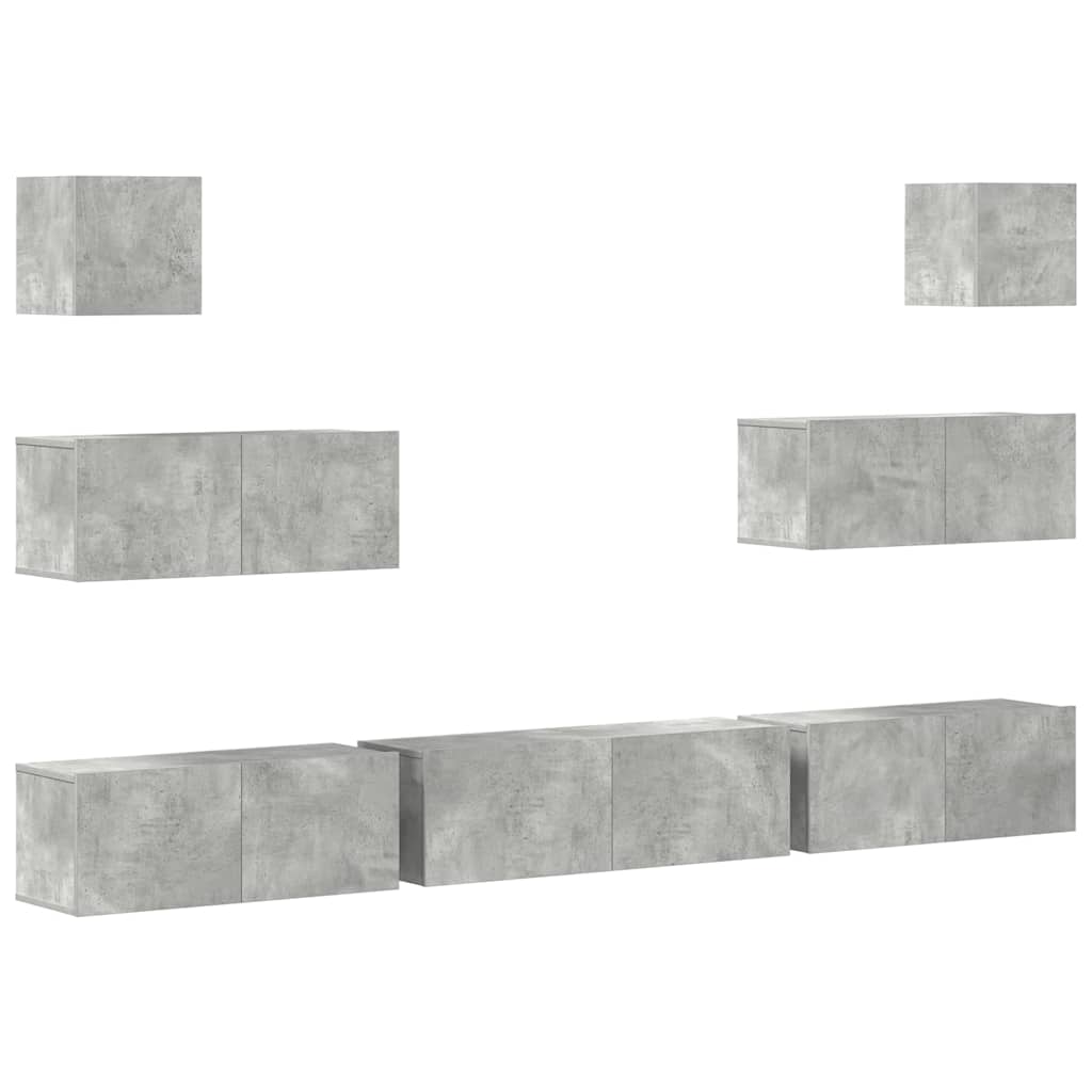 Set di Mobili Porta TV 7 pz in legno multistrato