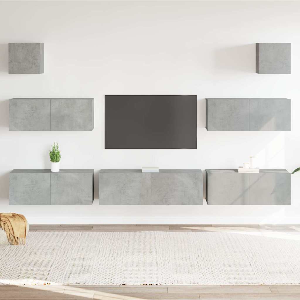 Set di Mobili Porta TV 7 pz in legno multistrato