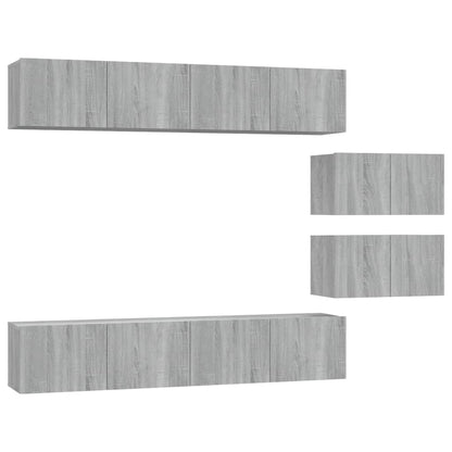Set di Mobili Porta TV 6 pz Grigio Sonoma in Legno Multistrato - homemem39
